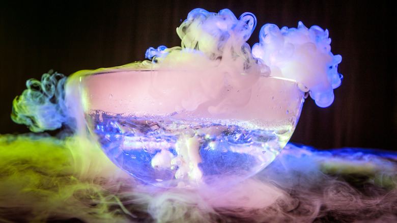 Dry ice punch bowl