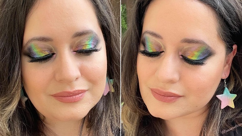 Chrome rainbow smokey eye