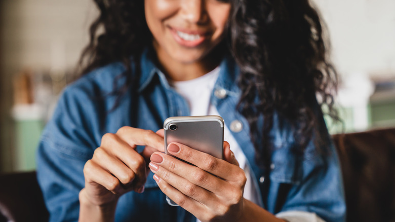 Woman looking at phone