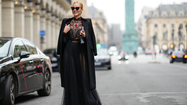 Woman wearing evening gown 