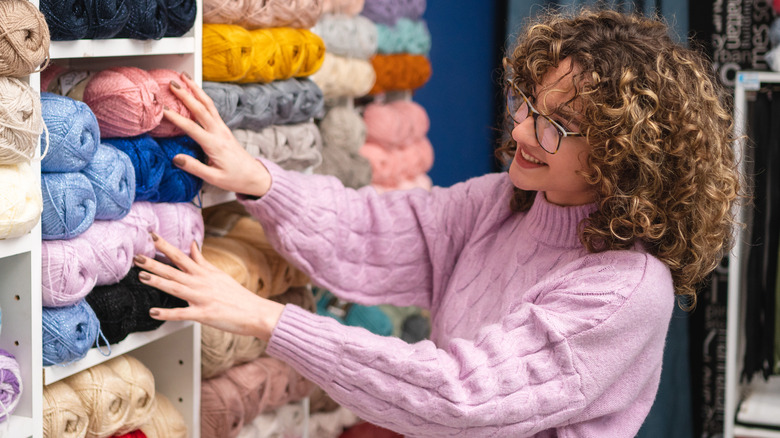 woman shopping at craft store