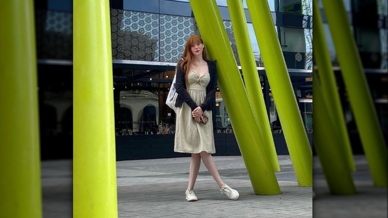 Woman standing in sundress