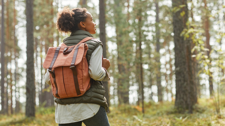 woman exploring in nature 