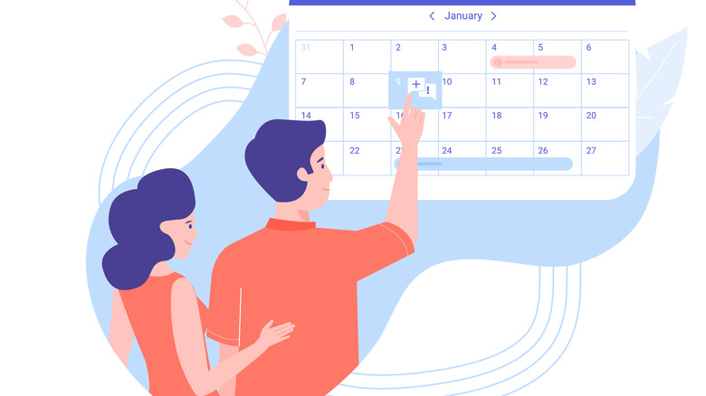 couple digital calendar 