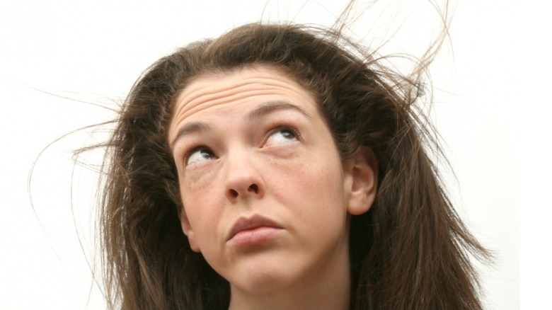 woman with damaged hair