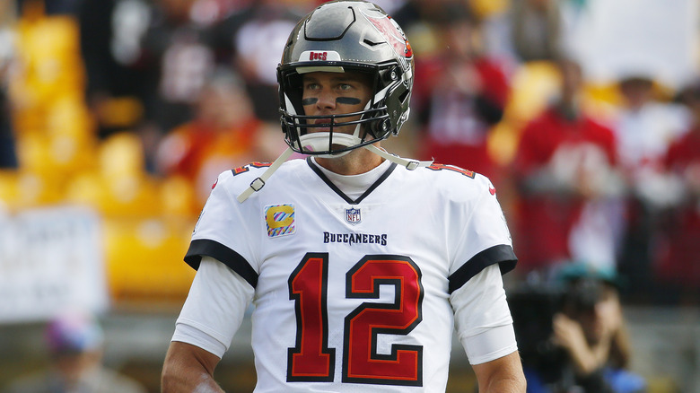 Tom Brady wearing Buccaneers uniform