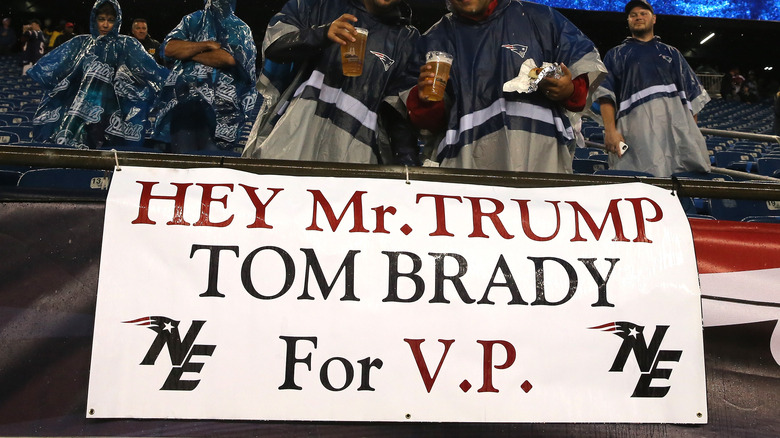 Tom Brady on Trump sign