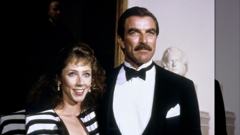 Tom Selleck with Jillie Mack at the White House Gala Dinner in 1985