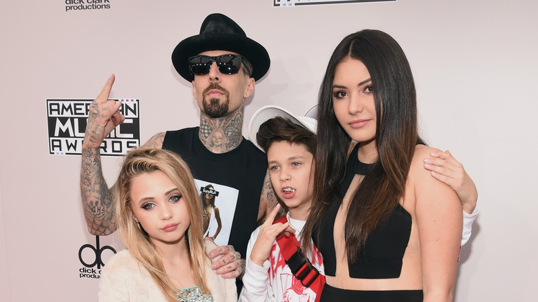 Travis Barker with his kids