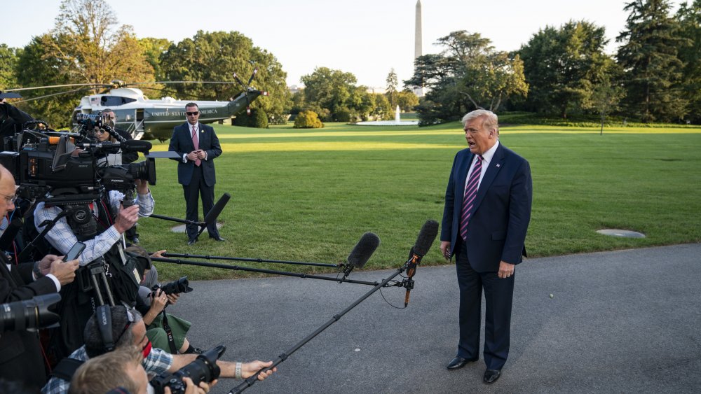 Trump speaking to reporters