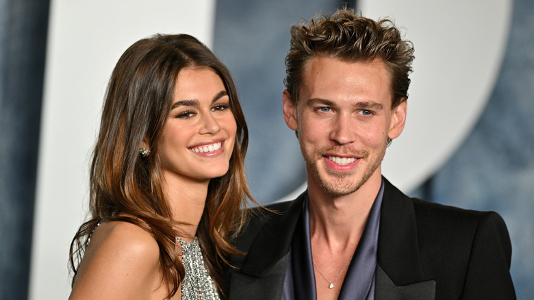 Kaia Gerber and Austin Butler at a red carpet 