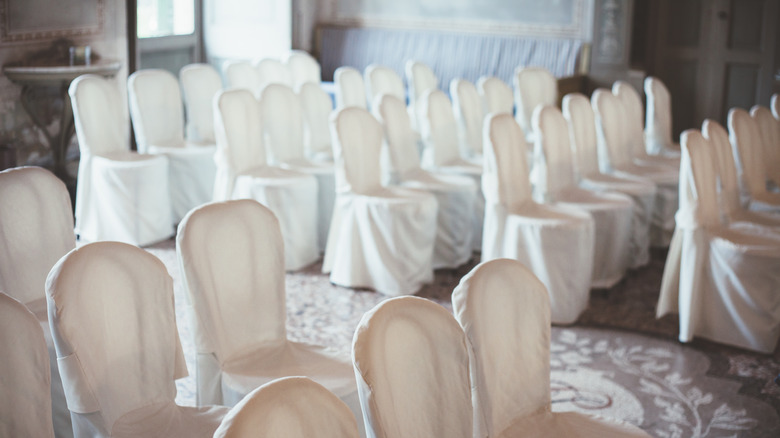 Empty wedding chairs