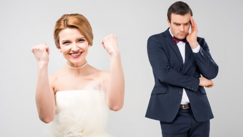 excited bride, whatever groom