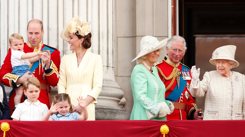 Royal family on balcony 