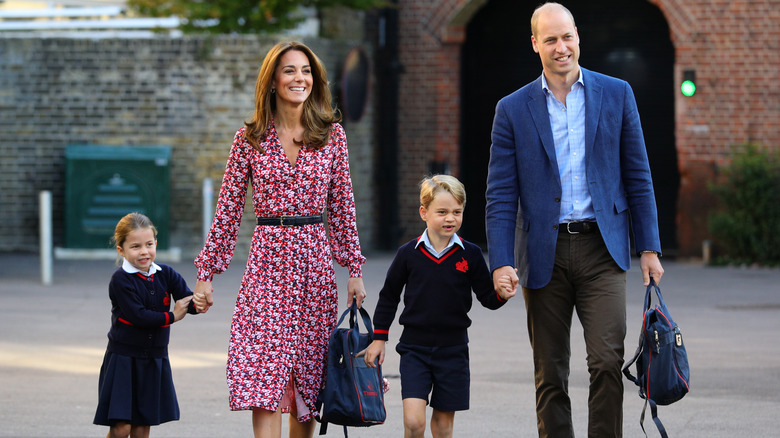 Prince George and Princess Charlotte with parents 