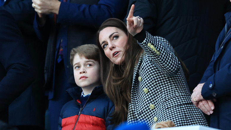 Prince George with Princess Catherine