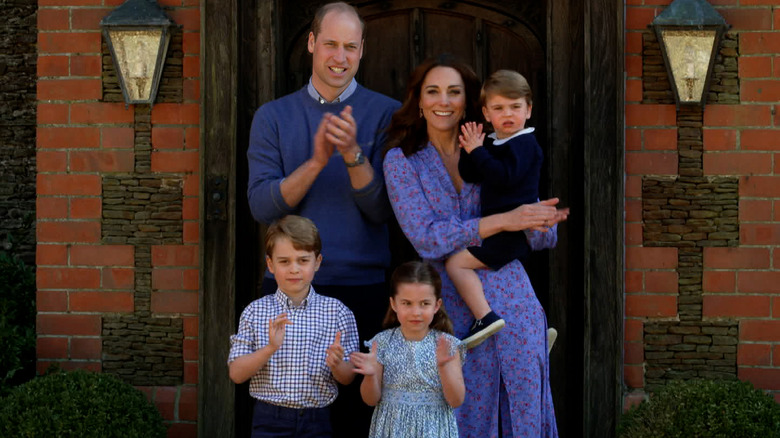 The Duke and Duchess of Cambridge with their children.