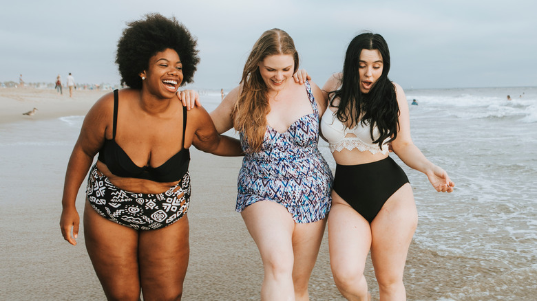 plus-sized woman displaying perfect body types