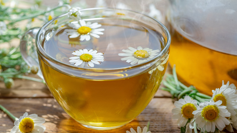 steeped chamomile tea