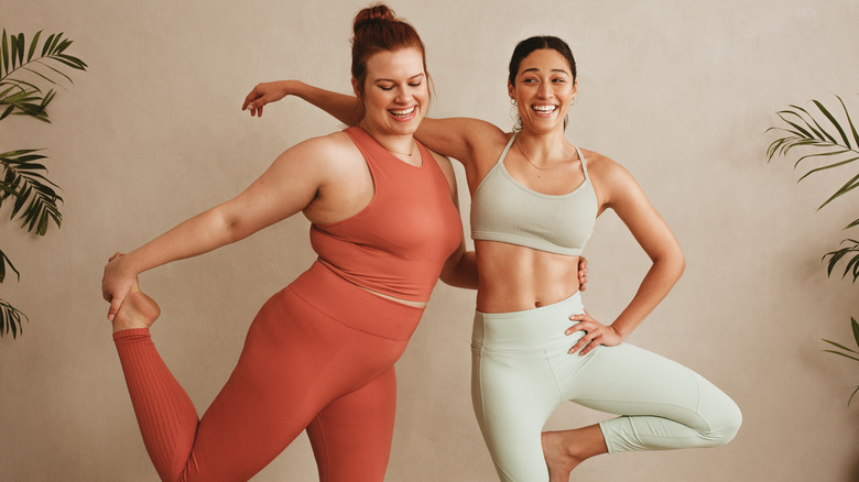 Two women exercising