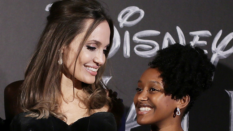 Angelina Jolie and Zahara Jolie-Pitt look lovingly at each other