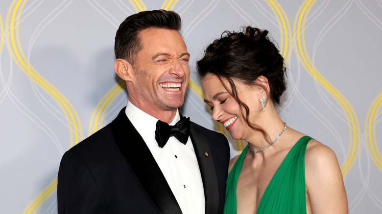 Hugh Jackman Sutton Foster laughing