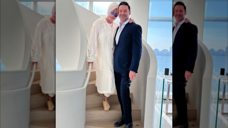 Hugh Jackman poses with wife Deborra-Lee Furness