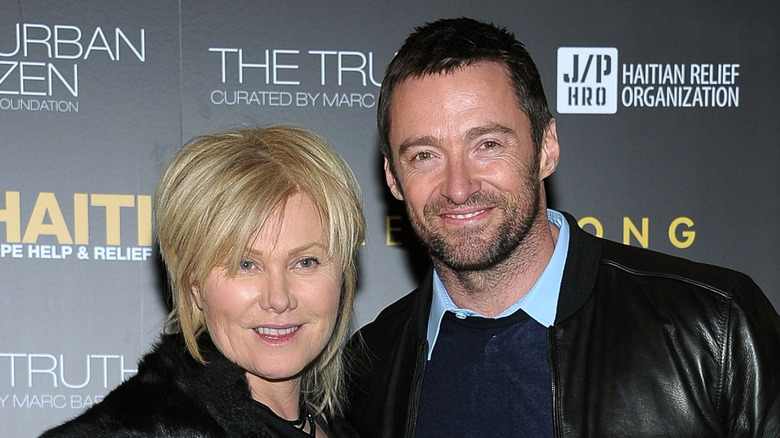 Deborra-Lee Furness and Hugh Jackman attend the HELP HAITI benefiting The Ben Stiller Foundation and The J/P Haitian Relief Organization at the Urban Zen Center At Stephan Weiss Studio in New York City (2011)