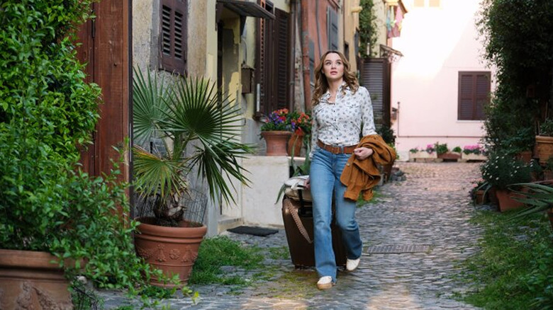 Hunter King walking the streets of Italy