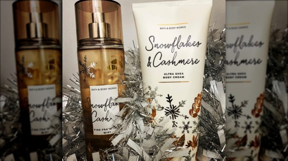 Snowflakes and Cashmere products from Bath & Body Works