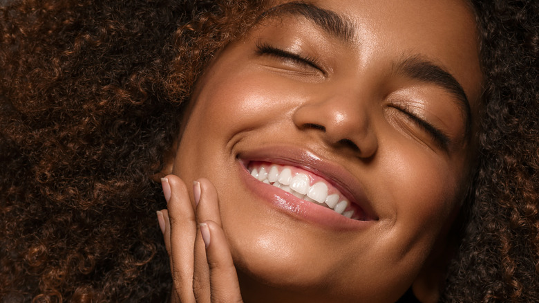 Happy woman smiling