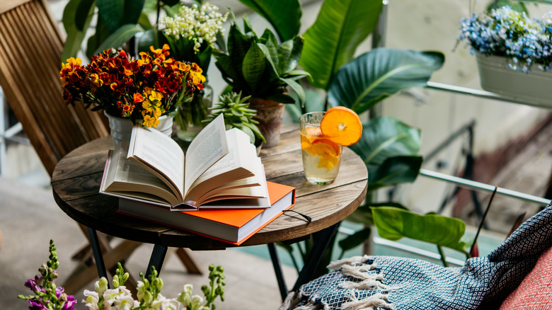 Open book on a table