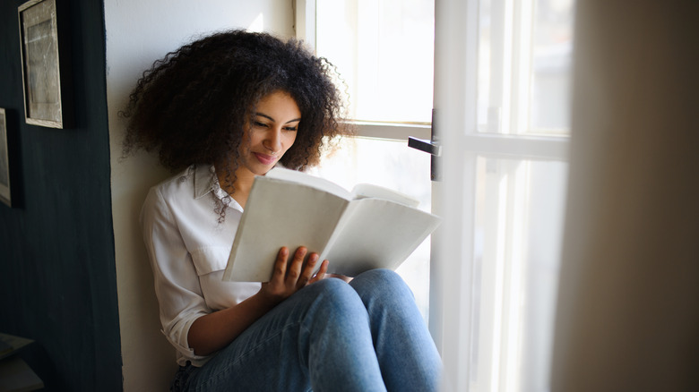 Woman reading a book