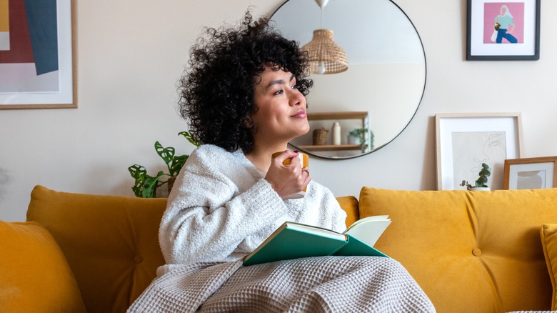 Woman reading book