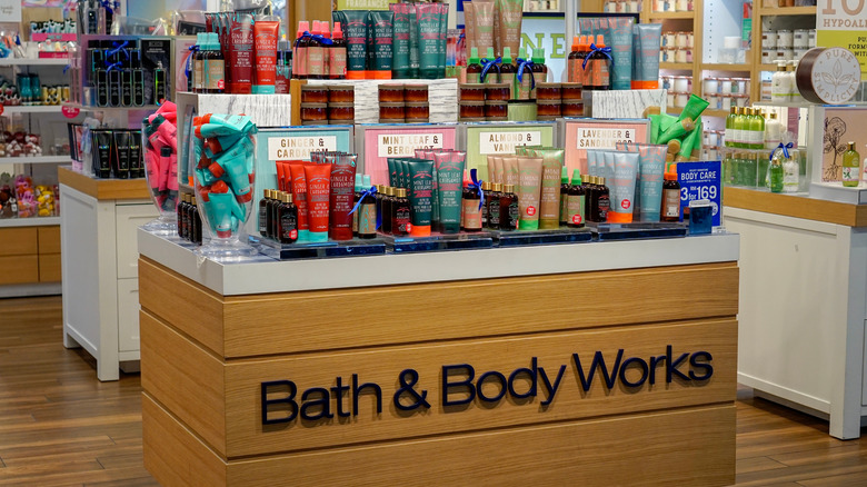 A display of Bath & Body Works products