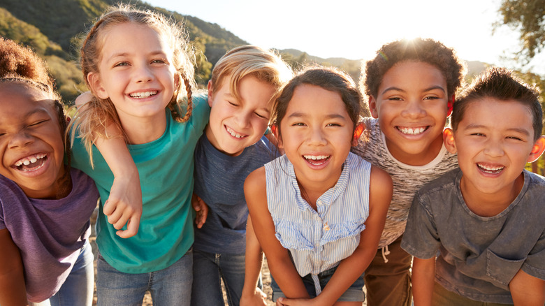 Group of children smiling