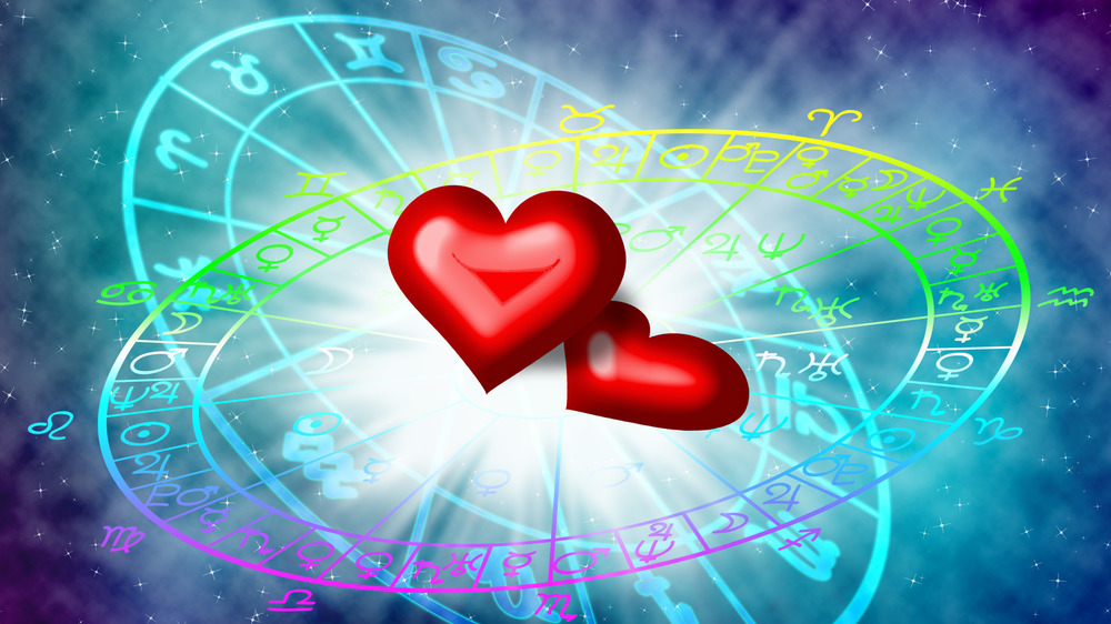 Two hearts and zodiac wheel 