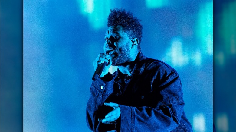 the Weeknd performing