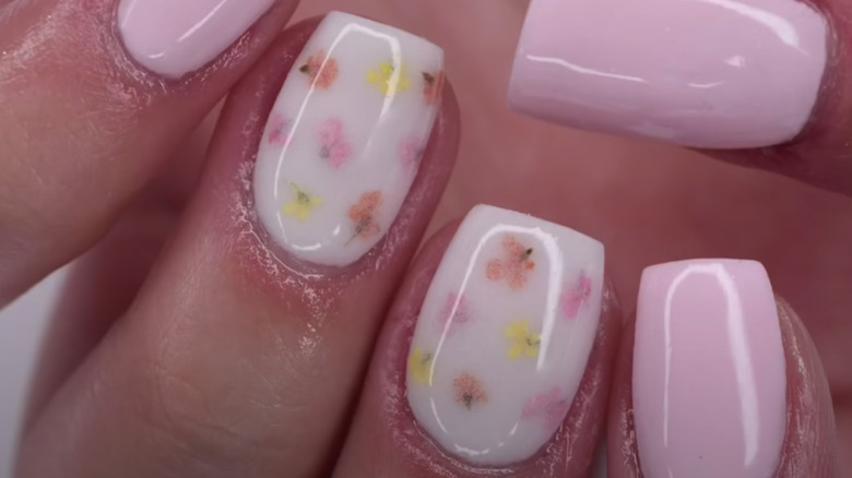 Milk bath nail art