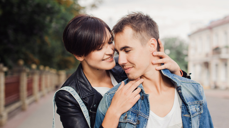 Couple with faces close together