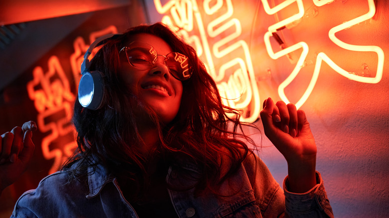 Woman dancing in a club