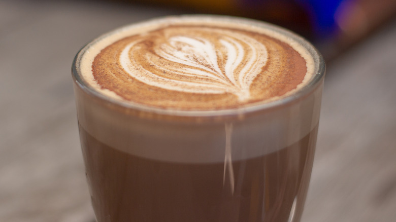 Chai latte with latte art