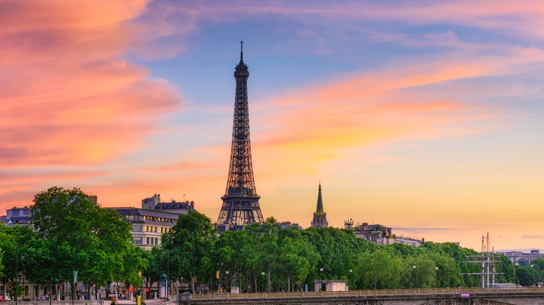 Eiffel Tower at sunset