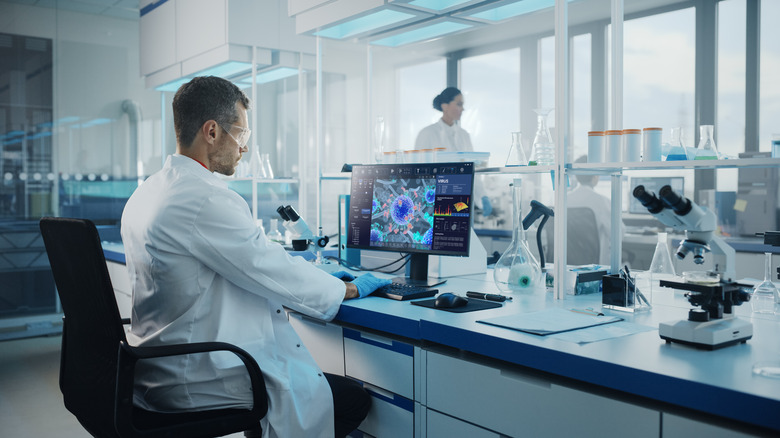 scientist working in a medical lab