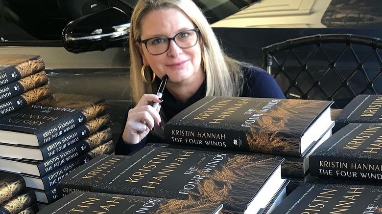 Kristin Hannah signing copies of "The Four Winds"