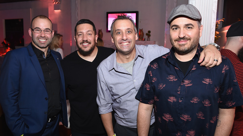 The Impractical Jokers cast attend a party together. 