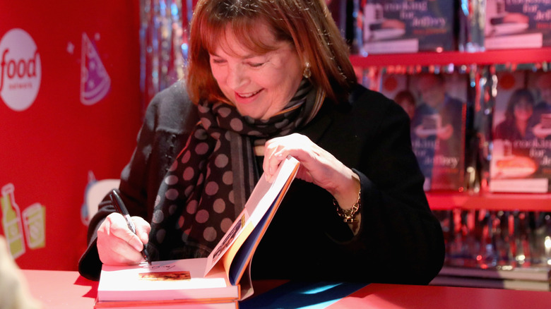 Ina Garten signing cookbook