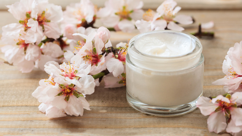 Jar of white skin cream 