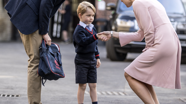 Prince George on his first day of school 2017