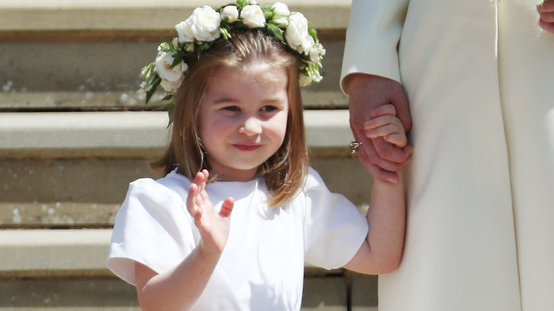 Princess Charlotte doing the "Windsor wave"